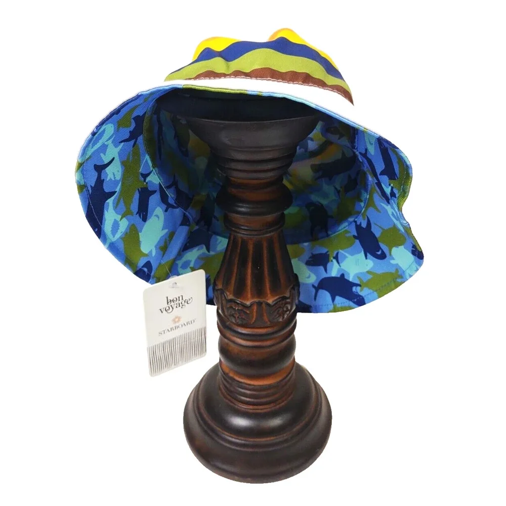 Bon Voyage Kids Size Sharks Reversible Bucket Hat Carnival Cruise Polyester OSFA